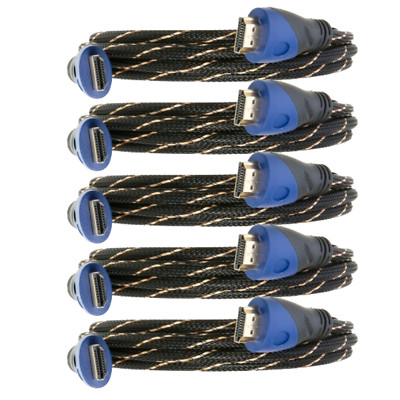 5 pcs 6 ft HDMI 4K Gold Cable HDTV 60HZ Gaming Streaming PS4 Xbox High Speed