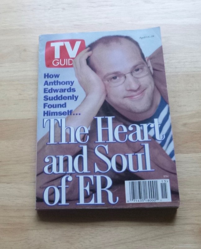 TV GUIDE-April 13-19  1996 Anthony Edwards, Heart &  Soul of ER Charlotte, NC