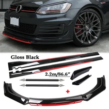 Front Bumper Rear Lip Spoiler Splitter Body Kit+Side Skirt For Volkswagen Rabbit