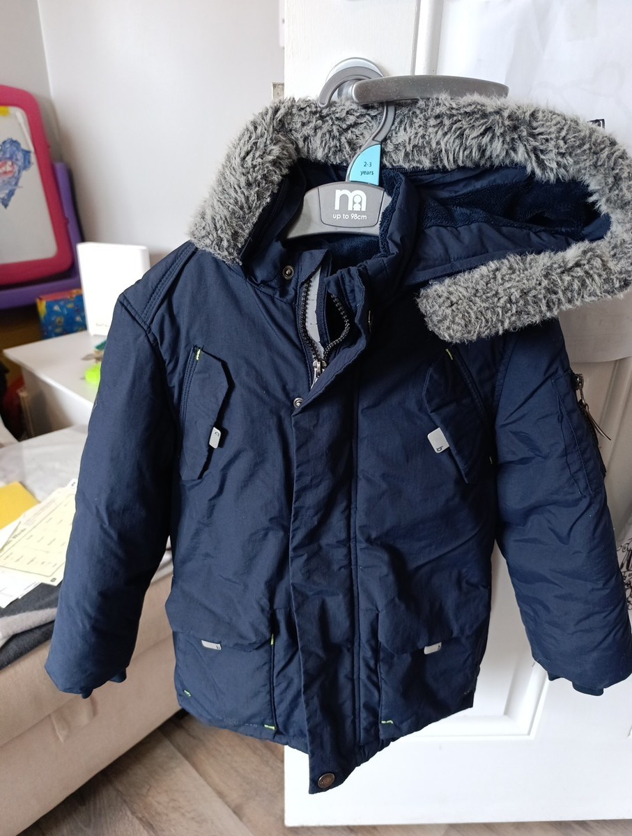 Ted Baker Warm padded Kids Coat Age5 Navy,Fur Hood Fleece Lined
