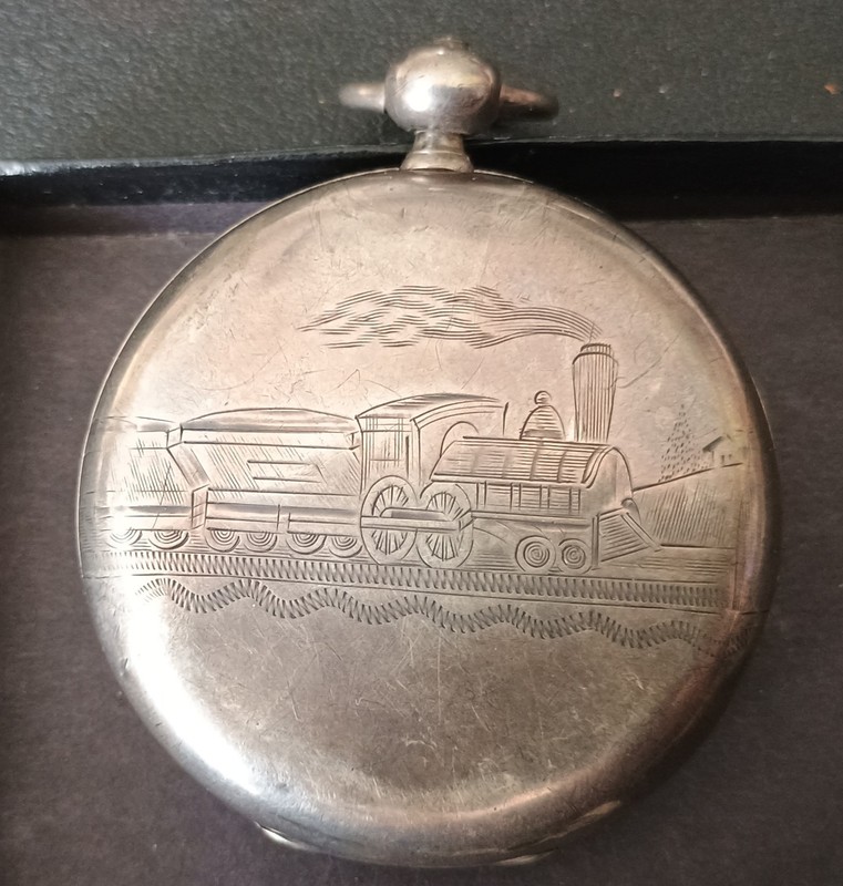 ANTIQUE LUTZ BROTHERS RAILWAY  13 Jewel SILVER CASE KEYWIND POCKET WATCH RUNS.. 