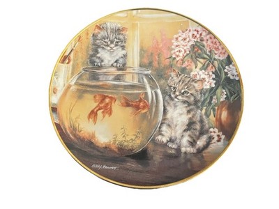 Cat Tales Katzenteller in Bone China von Franklin Mint Limited Edition