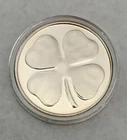 Four Leaf Clover - Good Luck 4 Leaf Clover 1 Ounce .999 Silver Round in a gift b