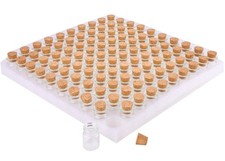 100 Count Small Glass Bottles with Corks,5ml Tiny Vials Clear Mini Jars Wooden