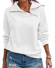 Kerboruila Womens Hoodie Turtleneck Pullover Khaki Size Medium Warm Winter Zip