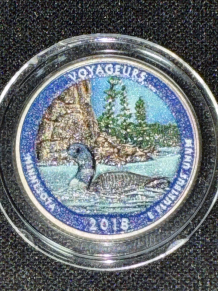 Voyageurs 2018p America The Beautiful Colorized Washington Quarter UNC  - Image 3 of 4