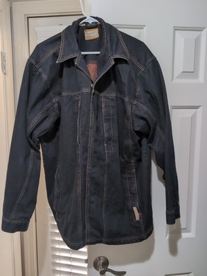 Vtg Jordan Two 3 Mens L Denim Oversized Jean Jacket Snap 6 Pockets HipHop 90s