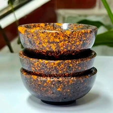 Natural Yooperlite Charging Bowls Carving Crystal Specimens Meditation Dish Gift