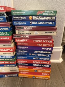 Intellivision 37 Game Lot w/Boxes & Booklet Inserts Various Titles