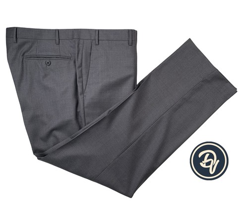 Corneliani, Mint! 40 X 30 Corneliani Light Charcoal Grey Slim Fit Wool Trousers Made Italy