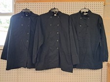 Chef Works Unisex Cook Black Long Sleeve Jacket Medium Set of 3