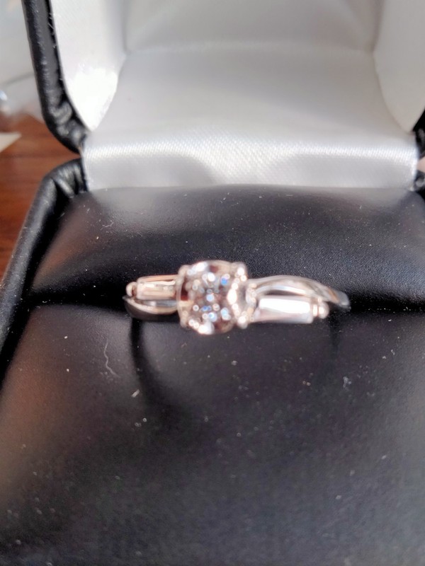 Vintage Solitaire Diamond Engagement Ring Mounted On 18kt White Gold Size 7