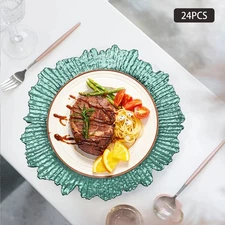 24*12.6in Round Charger Plates Plastic  Reef Plate Banquet Dinner Tableware Deco