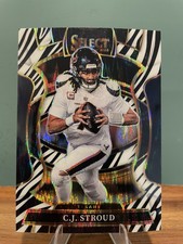 2025 Panini Select C.J. Stroud Zebra Prizm Shock Concourse #34 Texans