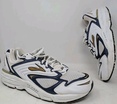 Brooks Dyad 3 Running Shoes Men s 11.5 Extra Wide 4E White Navy Gold Vintage