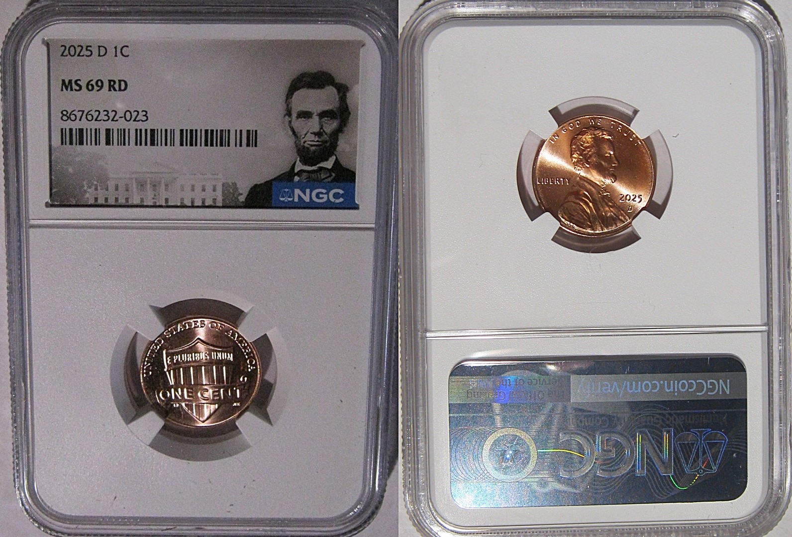 2025 D Lincoln SHIELD 1c Cent NGC MS 69 RD