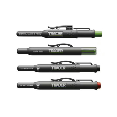 Tracer Deep Hole Pencil Marking Kit with Leads Clog Free Markers and Holsters