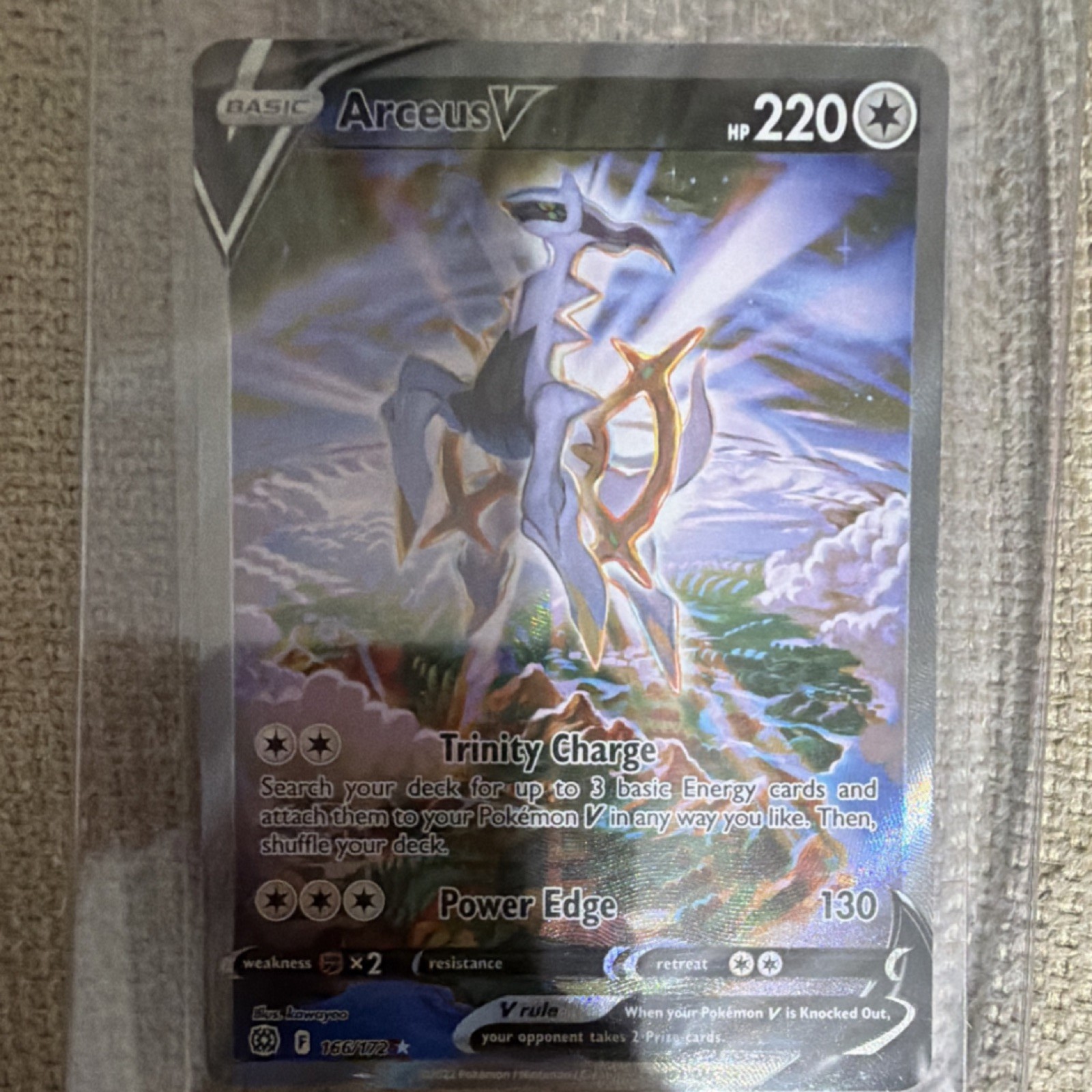 Pokémon Arceus V 166/172 Brilliant Stars Ultra Rare Full Art Holo 220 HP