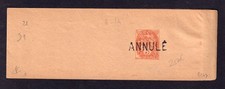 💎 BANDE JOURNAL  LETTRE TYPE BLANC SURCHARGE ANNULE / RARE  / XB244 💎