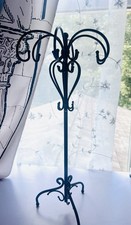 Large Black Metal Jewelry Display Stand Holder 15.75 Tall Scrollwork