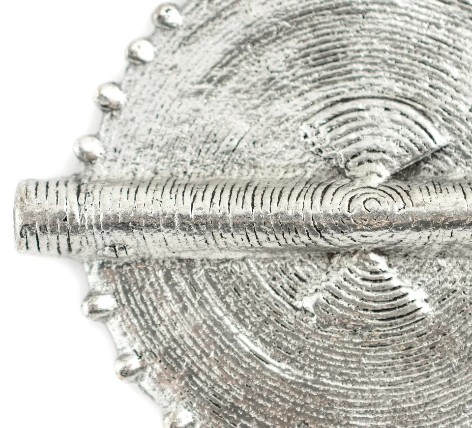 Silver Traditional Sun Baule Pendant Bead 54x46mm Ivory Coast African Flat - Image 4 of 4