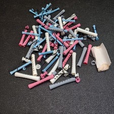 Lot Of Vintage Rollers Plastic Curlers With Elastic Closures