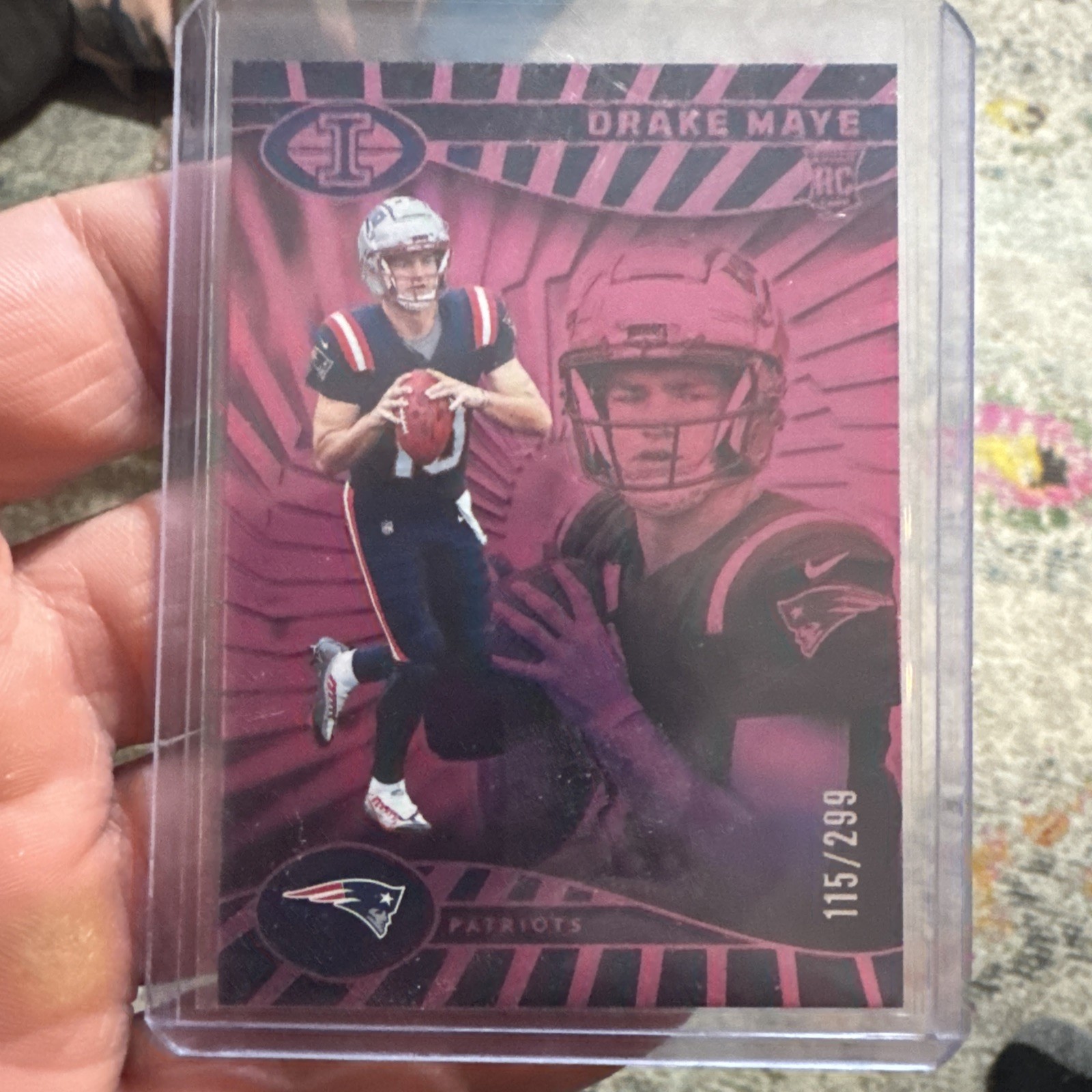 2024 Panini Illusions - Drake Maye #59 Trophy Collection Pink /299 (RC)