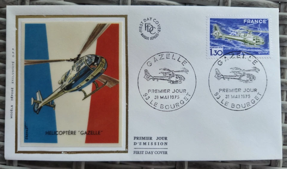 HELICOPTERE GAZELLE, LE BOURGET, Enveloppe FDC 1er jour 1975 - Photo 1/1