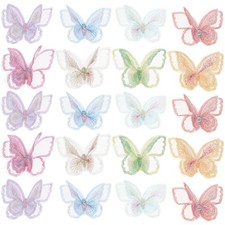Listing image for 24 Pcs Hair Clip Butterfly Appliques Polyester Embroidery Decorative Patches