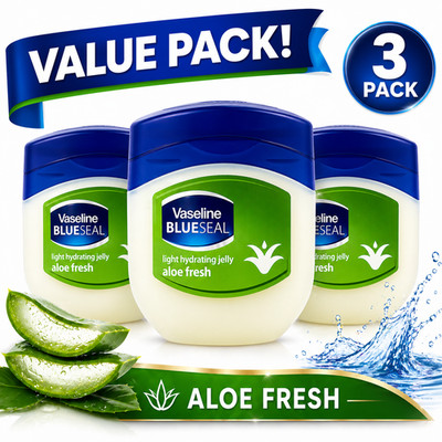 Vaseline Blue Seal Aloe Fresh Light Hydrating Jelly 3 Pack 3.38oz