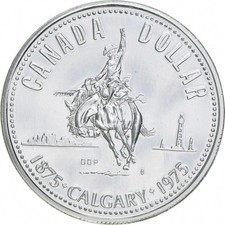 1975 Canada 50% Silver Canadian Silver Dollar - Calgary *9835