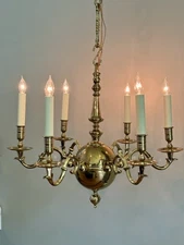 Virginia Metalcrafters Raleigh Tavern Brass Colonial Williamsburg Chandelier
