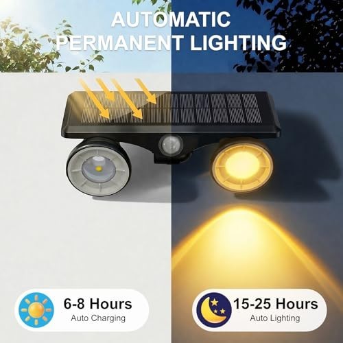 Outdoor Solar Spot Lights - Waterproof 2-Pack, Motion Sensor Landscape Lighting, - Picture 8 of 8