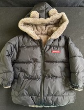 Boys Dk. Blue Puffer Coat Bear Hooded For 2 Yr. Old Fully Lined With Pockets
