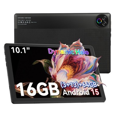 10.1 inch Tablet Android 15 16GB RAM 64GB ROM Dual Camera IPS LCD HD WIFI BT