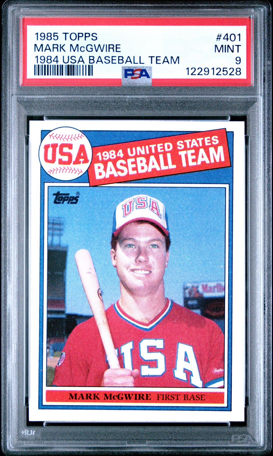 1985 Topps #401 Mark Mcgwire 1984 Usa Baseball Team PSA 9