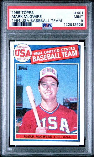1985 Topps #401 Mark Mcgwire 1984 Usa Baseball Team PSA 9