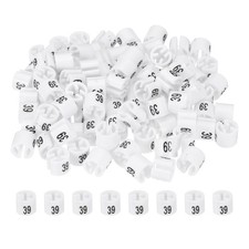 100 Pcs Clothes Hanger Markers, Number 39 Tag for Clothing Hangers, White