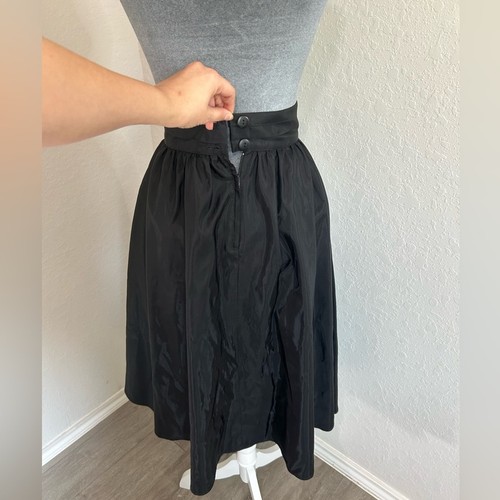 80s Gunne Sax black slip skirt- button SZ 7 - classic capsule skirt vintage - Picture 10 of 10