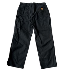 Carhartt Mens 40x32 Duck Loose Fit Canvas Black Utility Chore Pants Carpenter