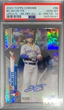 2020 Topps Chrome Bo Bichette Update Debut X Fractor Auto /125 PSA 10