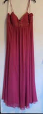 David's Bridal F13091 Size 16 Pink Chiffon Spaghetti Strap Beaded Dress