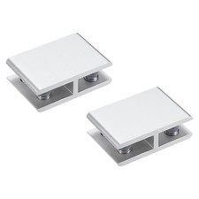 2-Pack Glass Shelf Brackets, 180 Degrees Small Glass Clamp for 8-10mm[Silver]