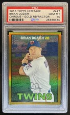 2016 Topps Heritage Brian Dozier Chrome Gold Refractor #/5 Twins PSA 10 GEM MINT
