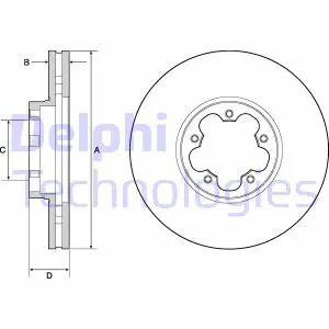 Delphi Bremsscheibe Vorne, Belüftet, Stück Größe 1 Bg9142c - Bild 2