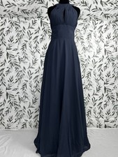 Elegant Navy Blue Evening Gown Bridesmaid Wedding Gala Sz S 4 Maxi NWT #8 Prom