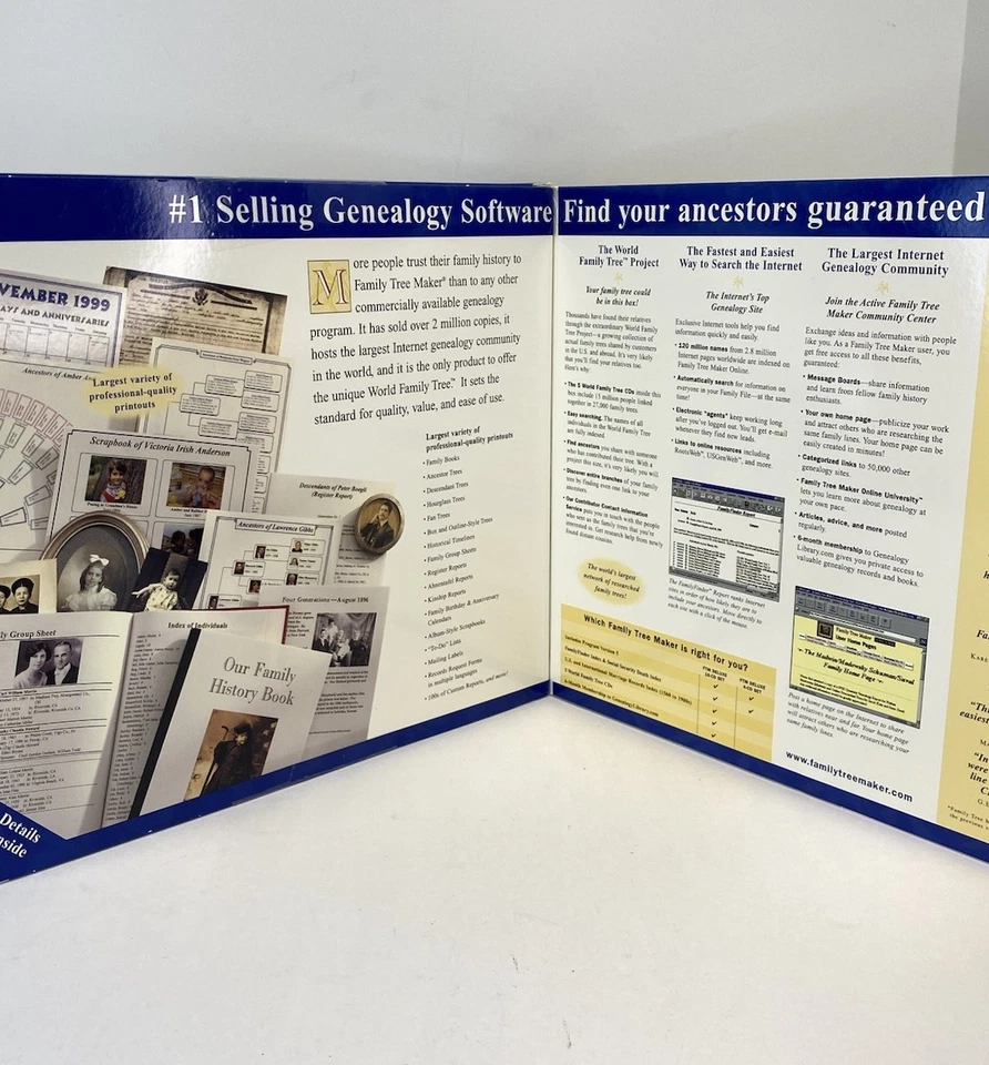 Family Tree Maker Version 5 10-CD Gift Set PC WIN 95/98 Broderbund NEW Sealed - Image 3 of 4