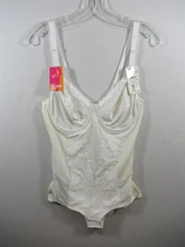 Flexees Firm Control Body Briefer Shapewear 36D Bodysuit Underwire Lace 5356