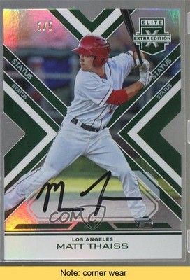 2016 Elite Extra Edition Status Emerald Die-Cut 5/5 Matt Thaiss Auto READ 1u9