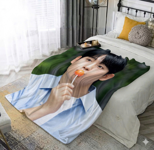 JUNG HAE IN COPERTA FLANELLA VENTILATORE REGALO PER GLI AMANTI DEL K-DRAMA - PERSONALIZZATO QUALSIASI IMMAGINE V22 - Foto 2 di 7
